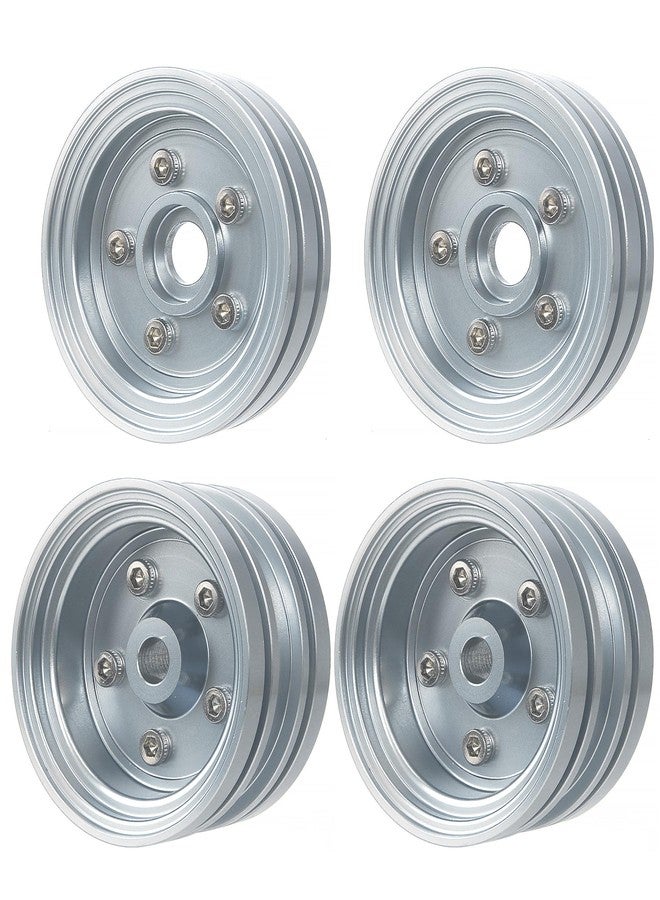 TOOMOD Aluminum Wheel Rim Set Wheel Hub for Tamiya Grasshopper,Hornet, Mighty Frog, Buggy Champ, Fast Attack, Fighting Buggy Upgrades Parts （Silvery） - Image 4
